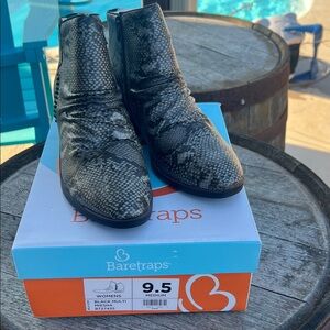 BareTraps Women's Snakeskin Pattern Ankle Boots